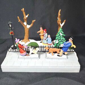 Lemax Paris Marcher Animated Christmas Village Scene Dog Walkers Display Only